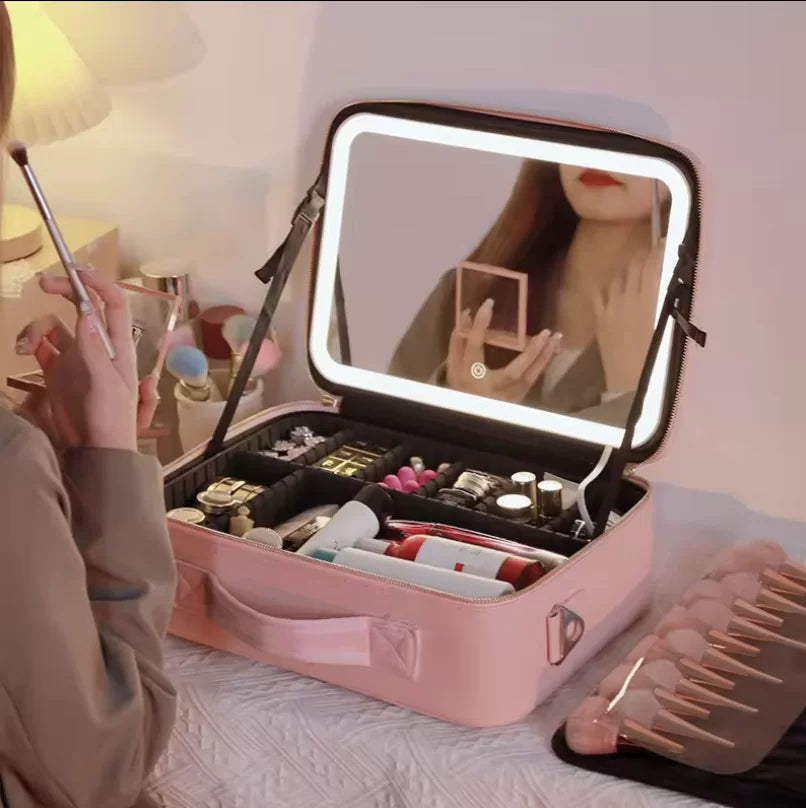 Cosmetiquera Con Espejo Led